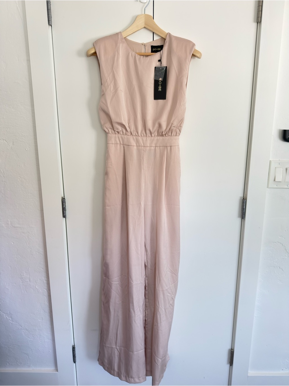 Sleeveless Wide-Leg Jumpsuit in Light Blush by Do+Be